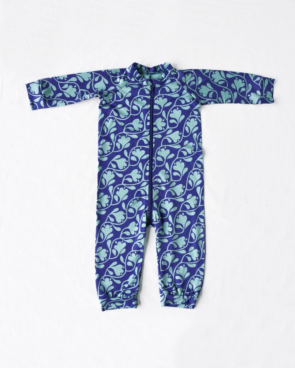 Babyoverall Mah-Jongblomma Blålila & Mint - Bild 2