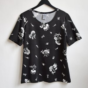 Stor t-shirt Stor Blomma Svart & Vit